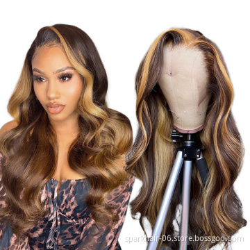 Honey Blonde 13x4 Lace Front Wigs For Black Women Body Wave Straight Deep Wave Curly hair Raw Virgin Human Hair Lace Wigs